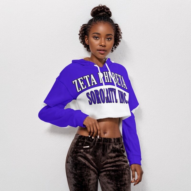 Zeta Phi Beta Heavy Fleece Hoodie With Hollow Out Sleeve - Image 2