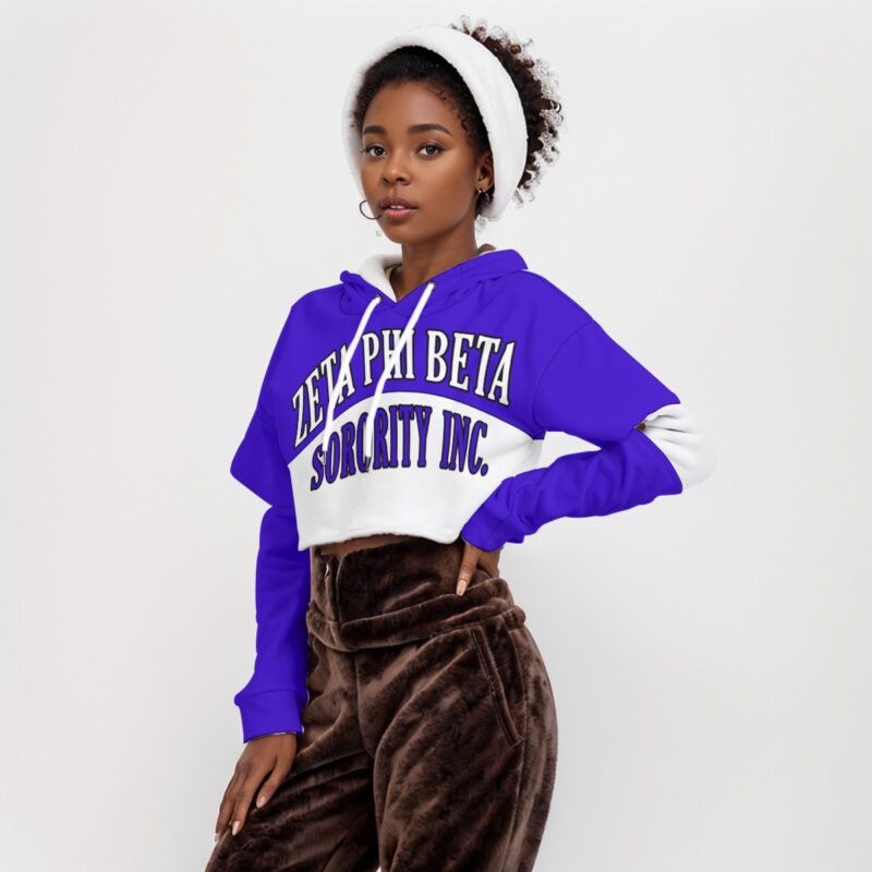 Zeta Phi Beta Heavy Fleece Hoodie With Hollow Out Sleeve - Image 3