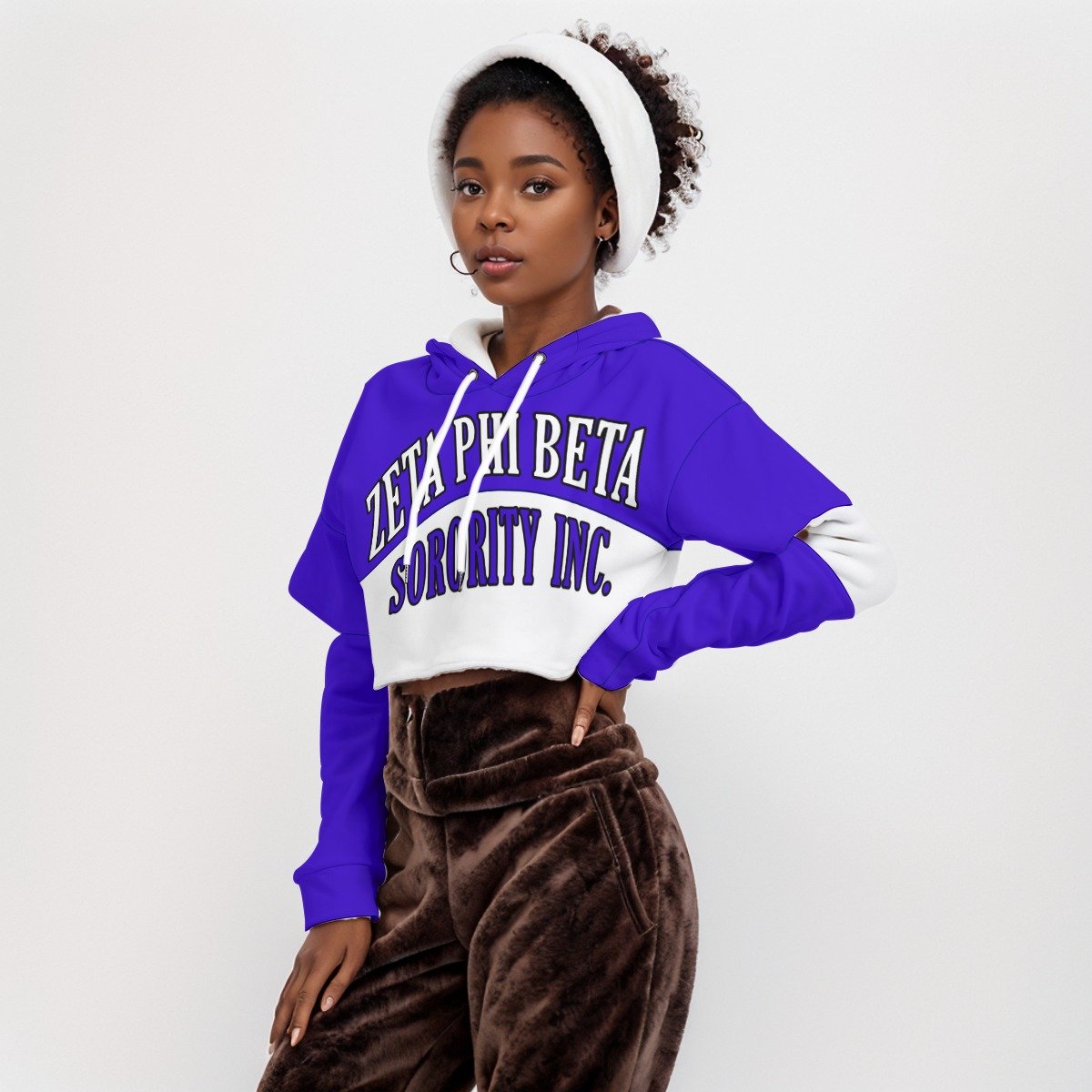 Zeta Phi Beta Heavy Fleece Hoodie With Hollow Out Sleeve - Image 3