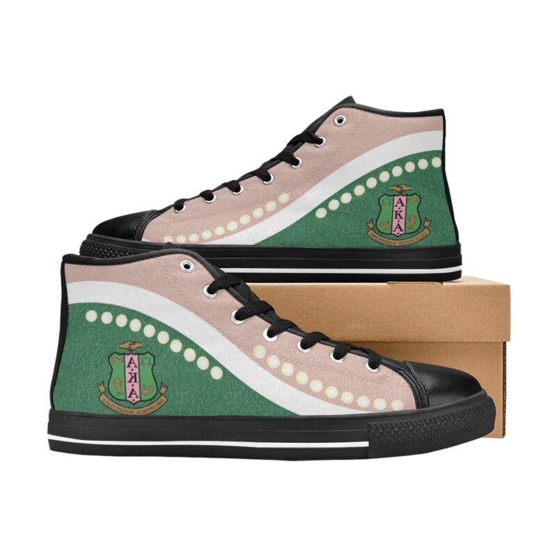 Alpha Kappa Alpha Pearls High-top Sneakers - Image 8