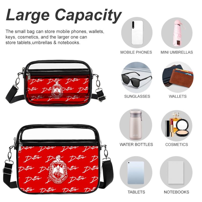 Delta Sigma Theta two piece set transparent Satchel - Image 5