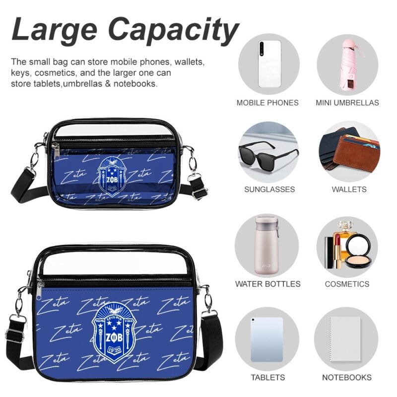 Zeta Phi Beta two piece set transparent Satchel - Image 5