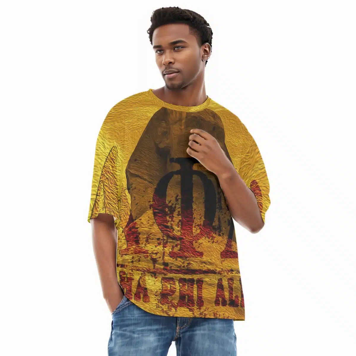 Alpha Phi Alpha Drop Shoulder T-shirt With Short Sleeve