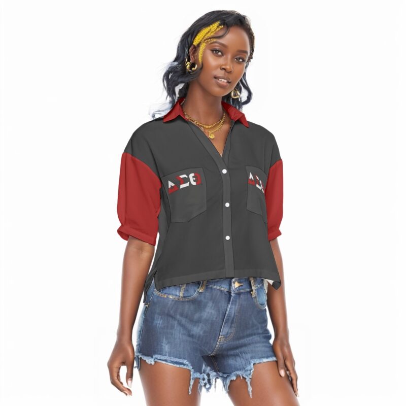Delta Sigma Theta Overlaps Women's V-neck Shirts - Image 2