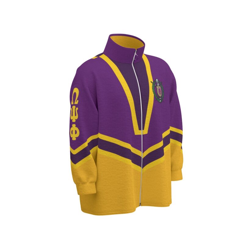 Omega Psi Phi Stand Collar Zipped Jacket - Image 4
