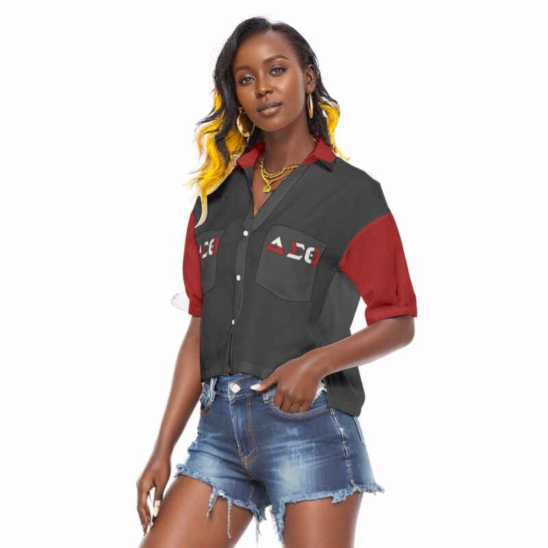 Delta Sigma Theta Overlaps Women's V-neck Shirts - Image 3