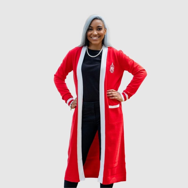 Delta Sigma Theta Long Red Cardigan
