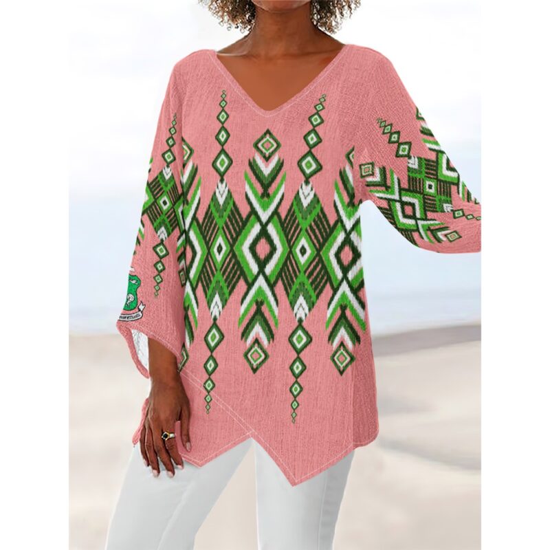 Alpha Kappa Alpha T-shirt With Irregular Hem