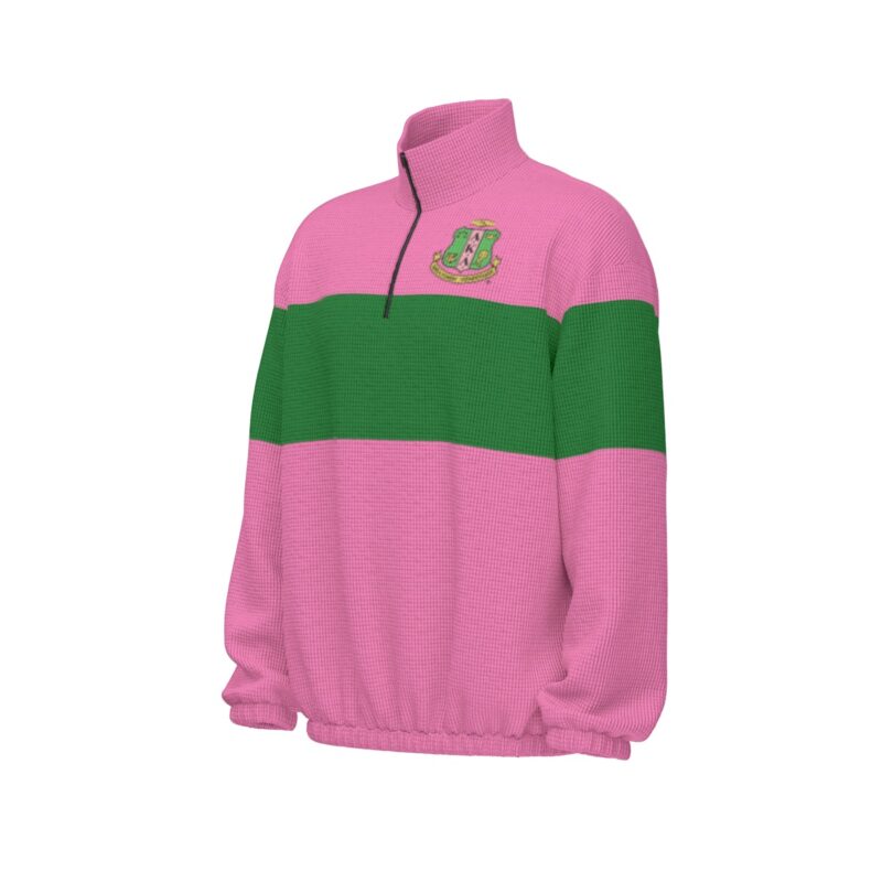 Alpha Kappa Alpha Colour Block Turtleneck Zipper Sweatshirt - Image 3