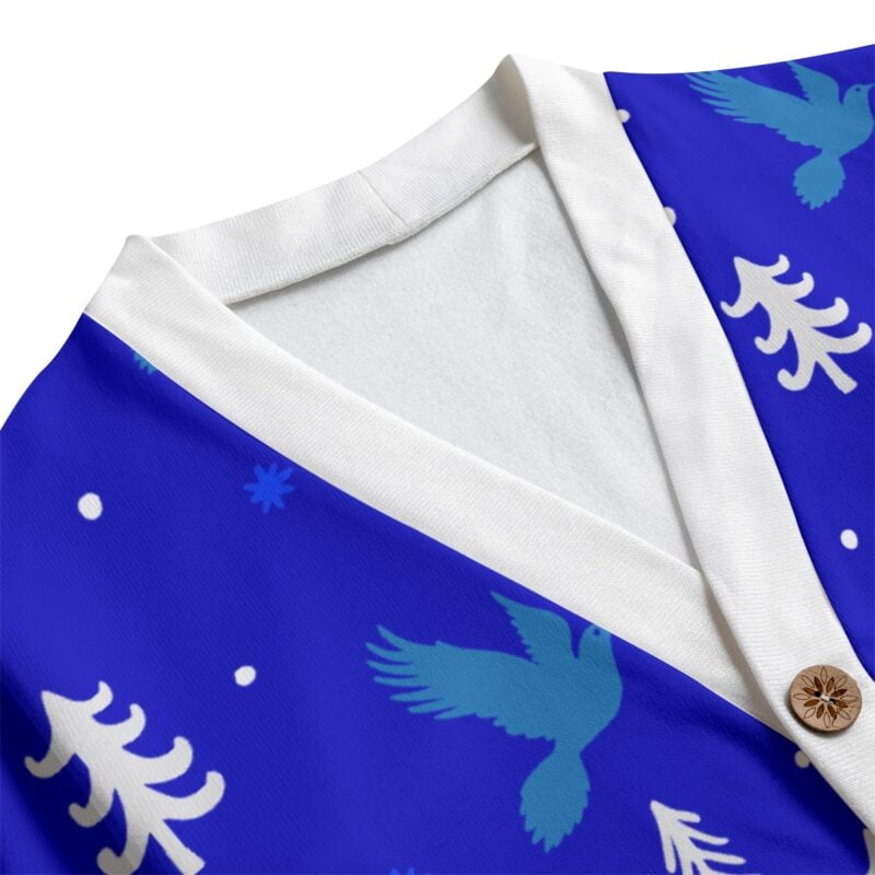 Zeta Phi Beta V-neck Knitted Fleece Cardigan With Button Closure - Image 3