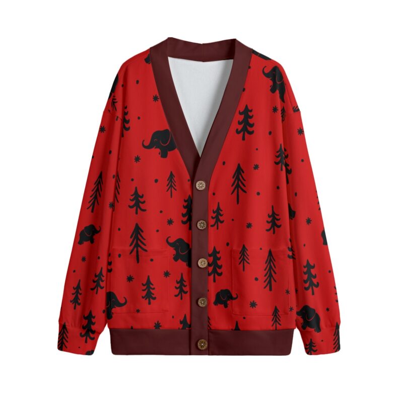 Delta Sigma Theta V-neck Knitted Fleece Cardigan With Button Closure