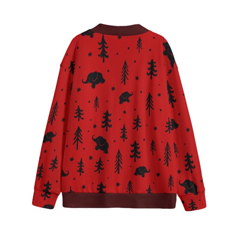 Delta Sigma Theta V-neck Knitted Fleece Cardigan With Button Closure - Image 2