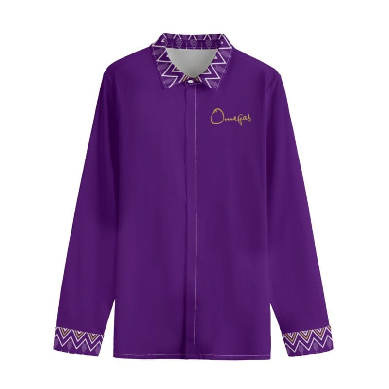 Omega Psi Phi Lapel Collar Shirt With Concealed Placket