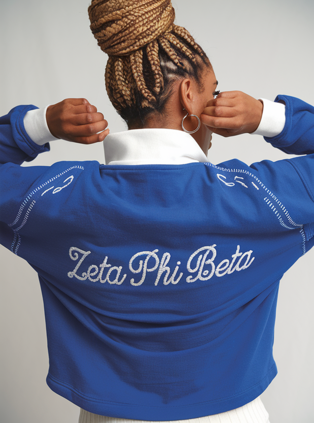 Zeta Phi Beta Blue Dove Quarter Zip Pullover - Image 2