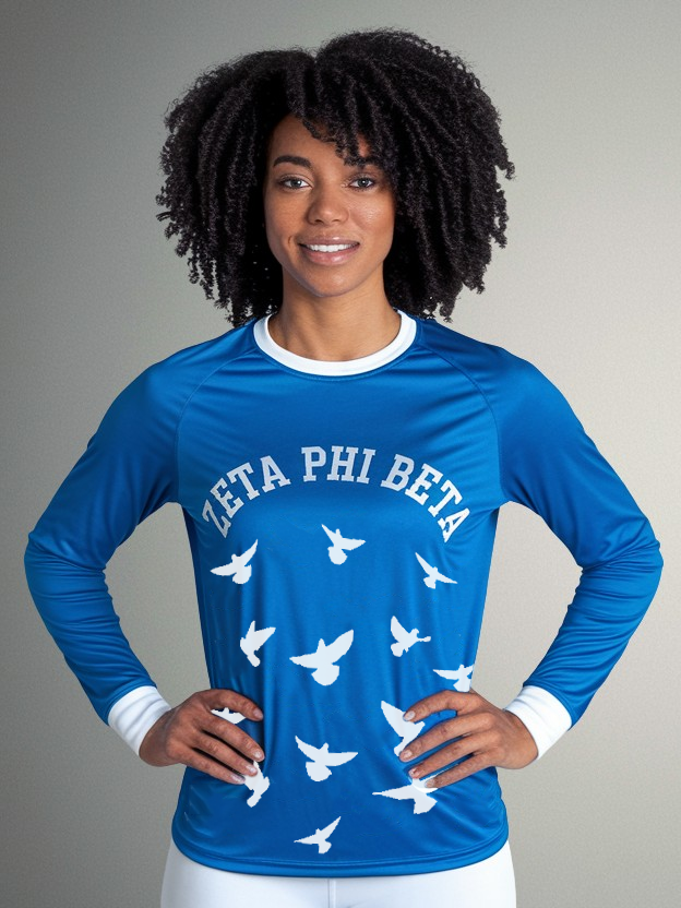 Zeta Phi Beta Dove Flight Performance Long Sleeve Shirt