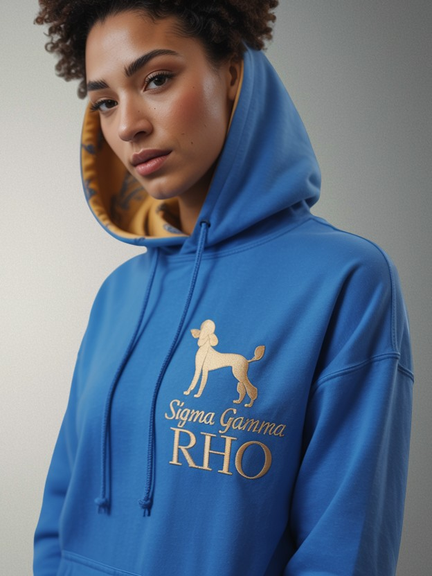 Sigma Gamma Rho Prestige in Blue & Gold Hoodie - Image 2