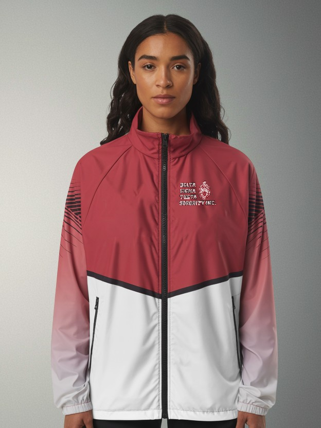 Delta Sigma Theta Crimson Horizon Performance Windbreaker - Image 2