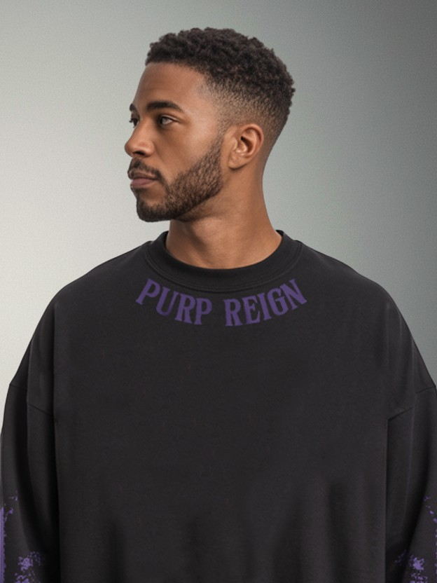 Omega Psi Phi Purp Reign Shadow Crewneck Sweatshirt - Image 2