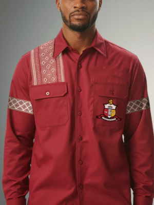 Kappa Alpha Psi Ethnic Crimson Long-Sleeve Button-Up Shirt
