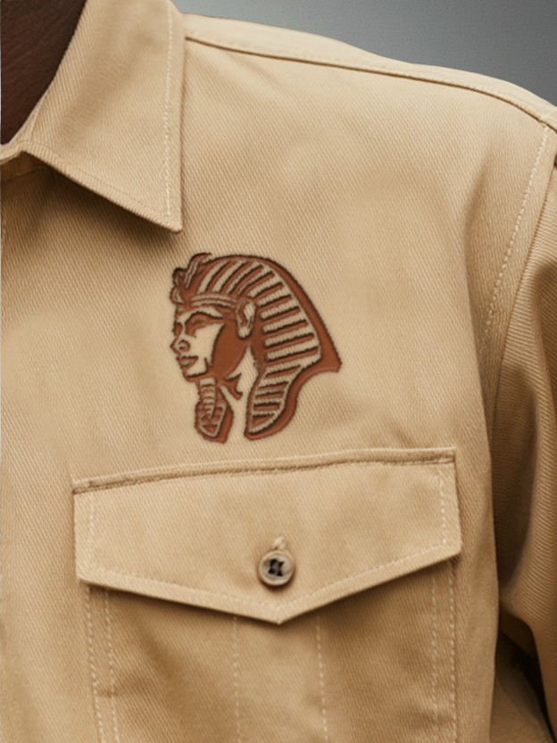 Alpha Phi Alpha Pharaoh Emblem Long-Sleeve Button-Up Shirt - Image 2