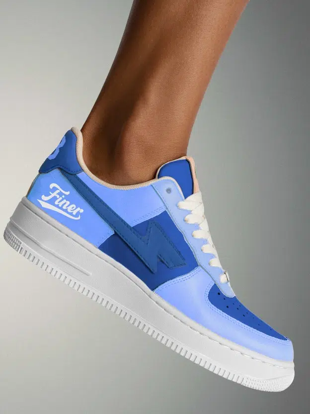 Zeta Phi Beta Blue & White Royal Step Street Sneakers - Image 2