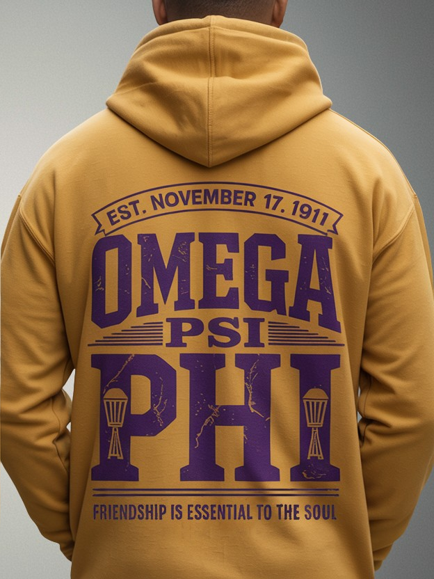 Omega Psi Phi Bold Wordmark Premium Hoodie - Image 2